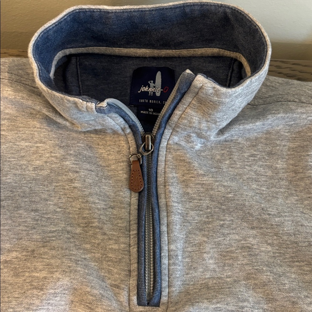 johnnie-O Light Gray Zip-Up Sweatshirt - Picture 3 of 6